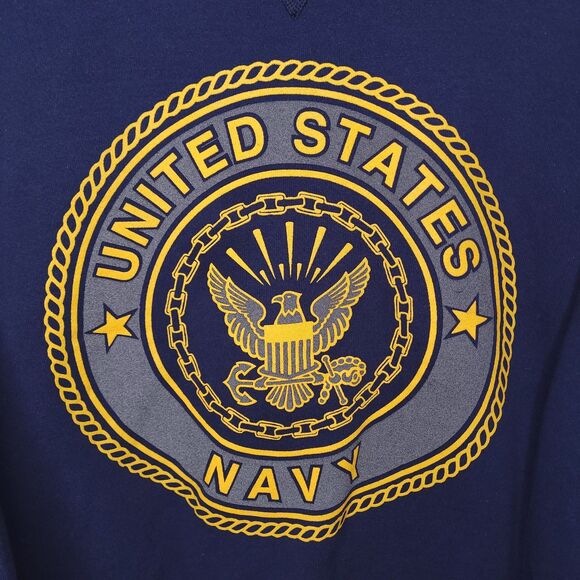 Vintage United States Navy Sweatshirt Mens Medium Navy Fleece - Picture 2 of 12